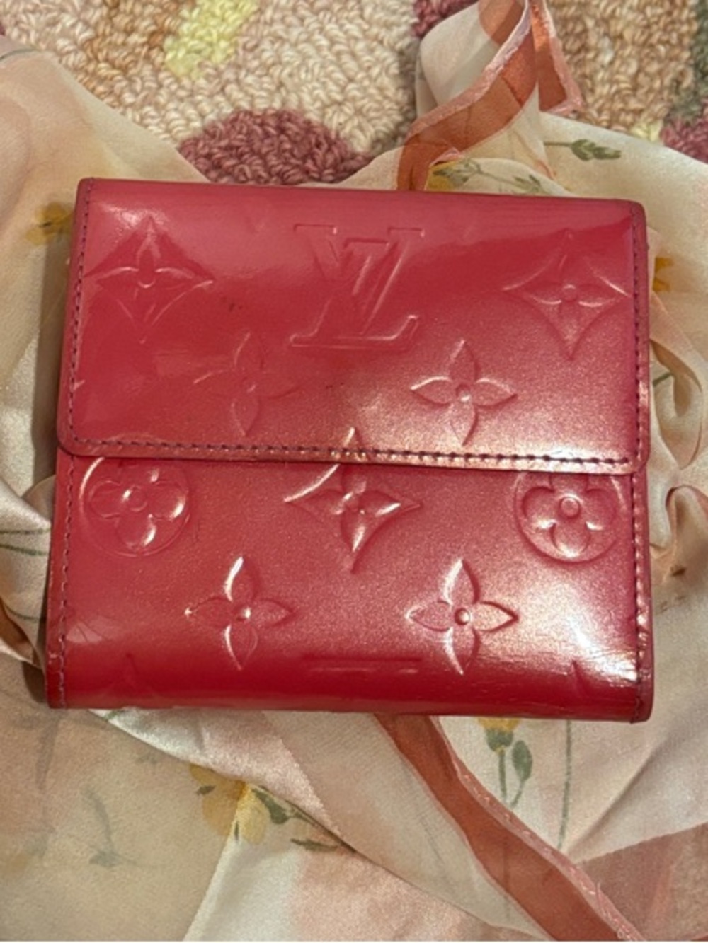 Louis Vuitton Raspberry Pink Vernis Leather Tri-Fold Wallet